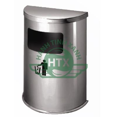 Thùng rác inox bán nguyệt màu trắng