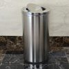 Thùng rác inox nắp lật tròn Ø25xH60cm