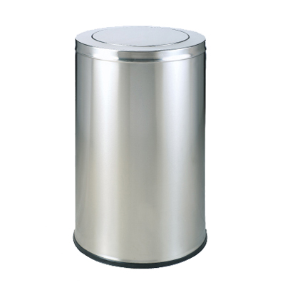 Thùng rác inox nắp lật tròn Ø48xH81cm