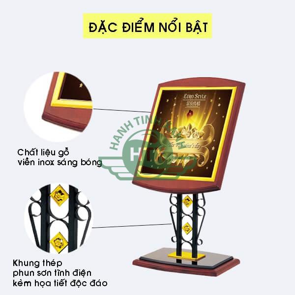 Đặc điểm nổi bật của bảng welcome gỗ viền inox