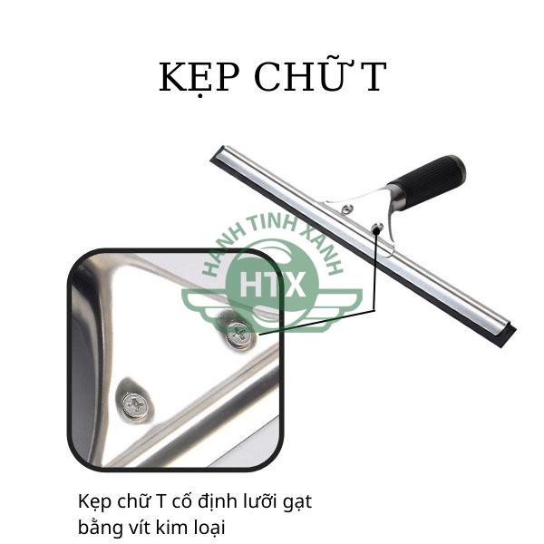 Kẹp kính inox cố định lưỡi cao su bằng vít kim loại