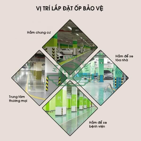 Một số địa điểm thích hợp đặt ốp cao su bảo vệ