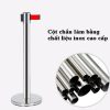 Cột chắn inox dây căng màu đỏ 3m