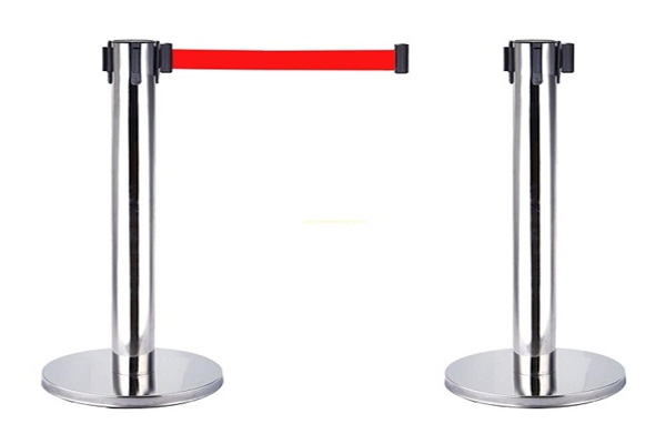 Thân cột chắn inox dây căng màu đỏ dài 3m được thiết kế đặc biệt