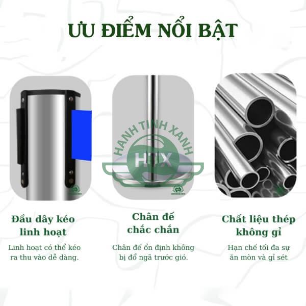 Ưu điểm chinh phục khách hàng của cột chắn inox dây căng xanh