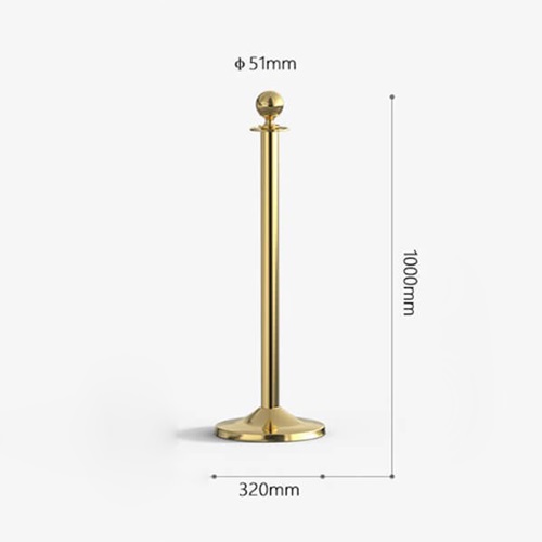 Phần thân cột chắn được làm bằng inox mạ vàng