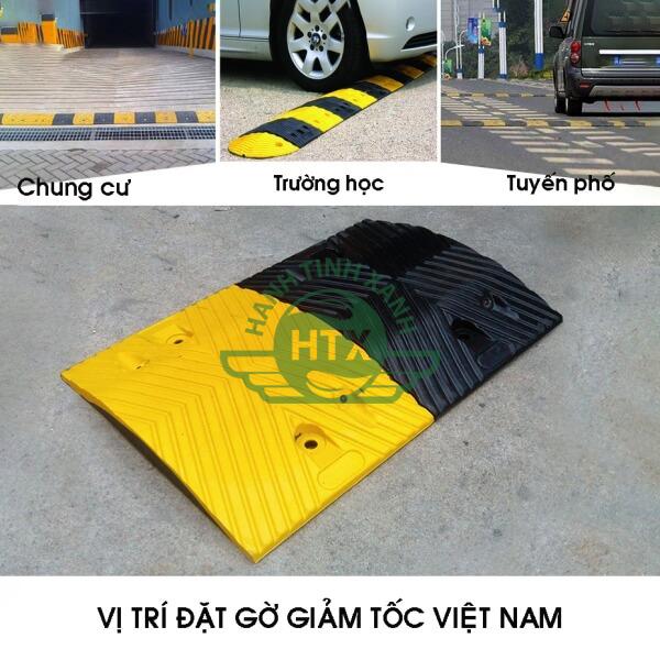 Gờ cao su giảm tốc Việt Nam được ứng dụng tại hầm đỗ xe chung cư, tòa nhà, bệnh viện,...