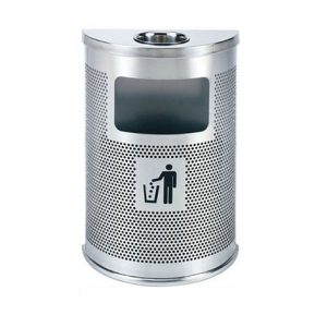 Thùng rác inox bán nguyệt có gạt tàn