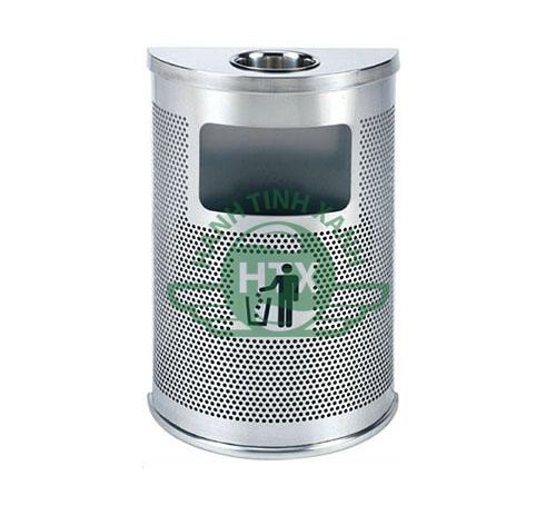 Thùng rác inox bán nguyệt có gạt tàn