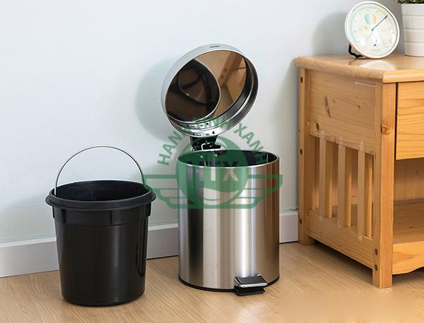 Thùng rác inox đạp chân 12L