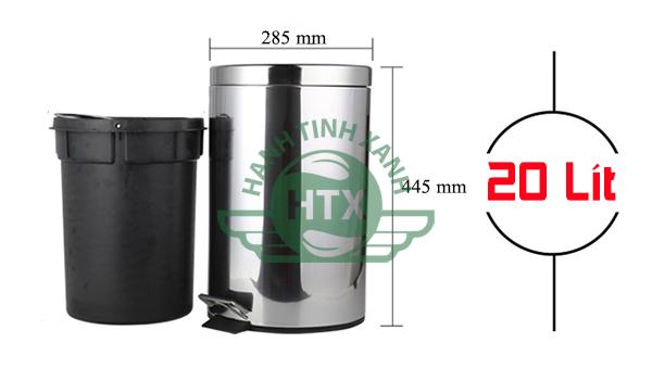 Thùng rác inox đạp chân 20L