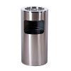 Thùng rác inox tròn màu trắng có gạt tàn