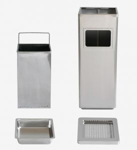 Thùng rác inox gạt tàn chữ nhật