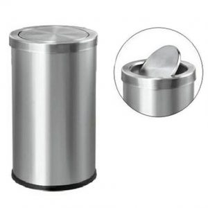 Thùng rác inox nắp lật Ø38xH70cm