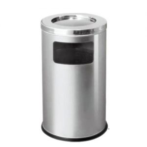 Thùng rác inox gạt tàn tròn Ø38xH73cm