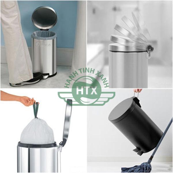 Thùng rác inox đạp chân 5L