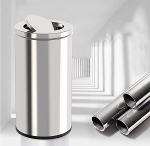 Thùng rác inox tròn nắp bập bênh