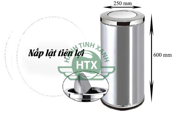 Thùng rác inox tròn nắp bập bênh