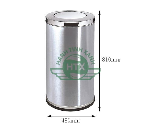 Thùng rác inox tròn nắp lật