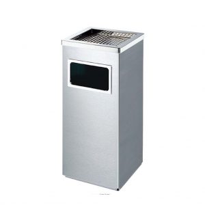 Thùng rác inox vuông có gạt tàn