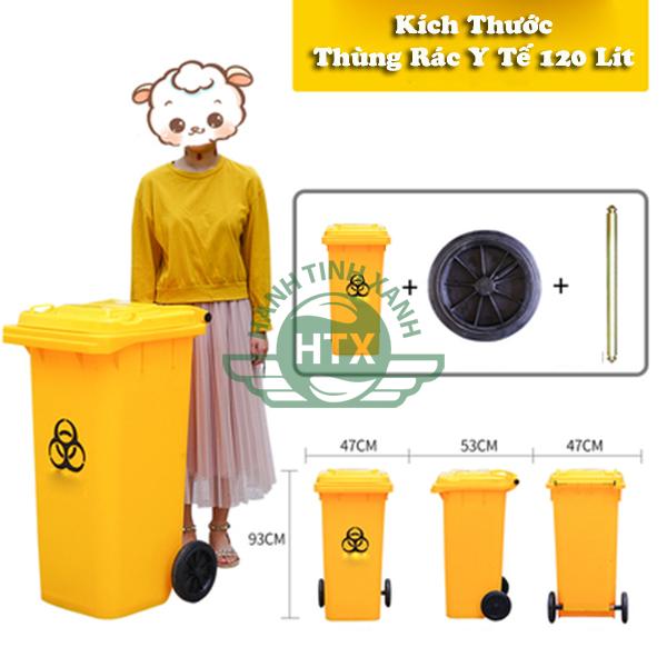 Thùng rác y tế 120L