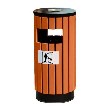 thùng rác thép giả gỗ có gạt tàn thùng rác thép giả gỗ có gạt tàn