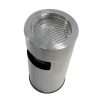 Thùng rác inox tròn màu trắng có gạt tàn