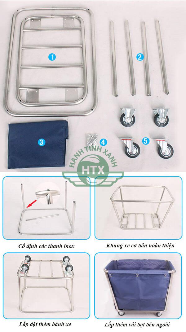 Hướng dẫn các bước lắp đặt Xe chở đồ giặt là