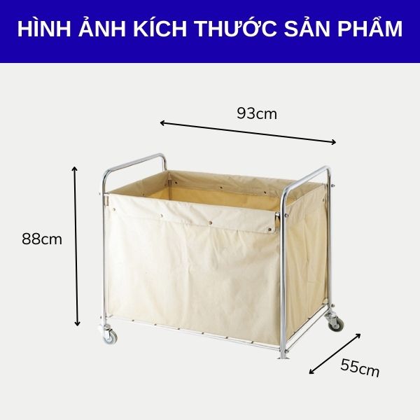 Kích thước xe chở đồ vải cần giặt là