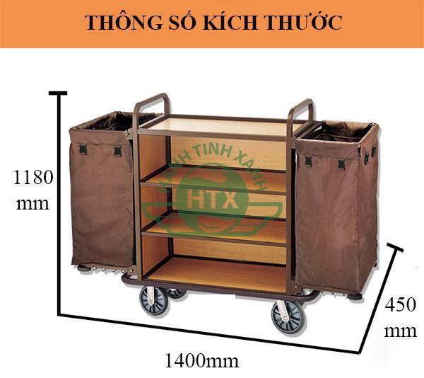 Chi tiết kích thước xe làm vệ sinh buồng phòng khách sạn