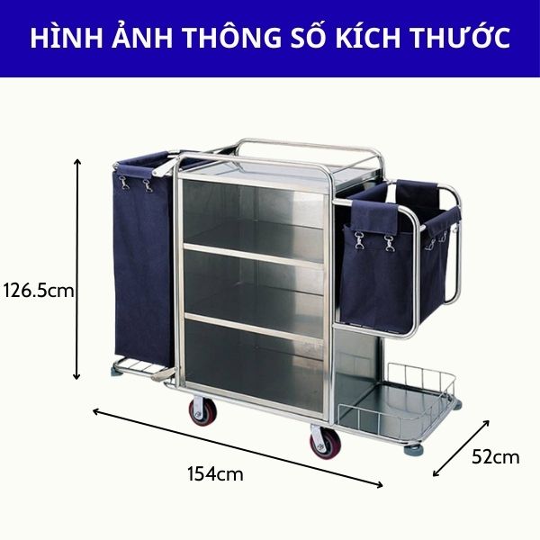 Kích thước xe làm buồng phòng 2 túi vải