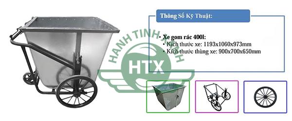 Xe thu gom rác bằng tôn 400 lít