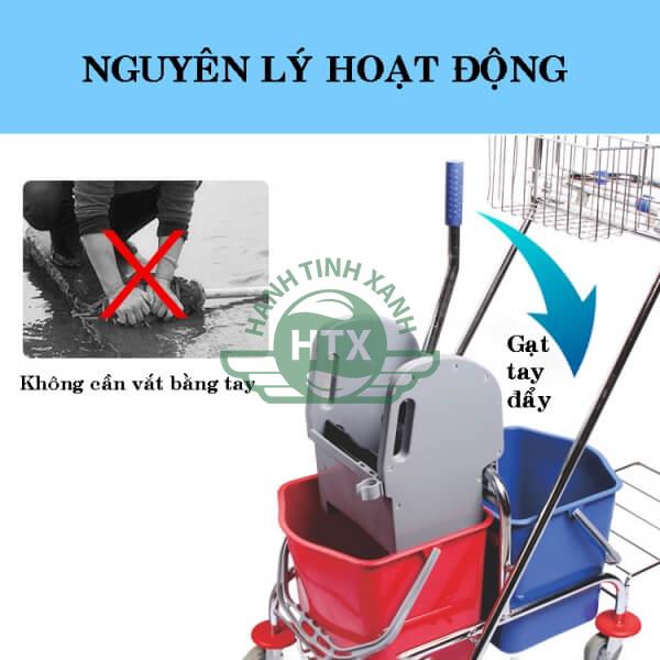 Hoạt động vắt móp dễ dàng với tay đẩy