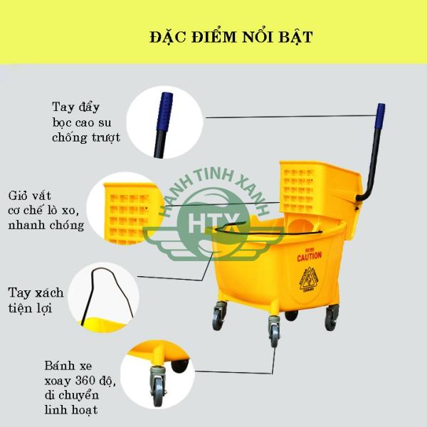 Ưu điểm của xe vắt lau sàn công nghiệp 24 lít