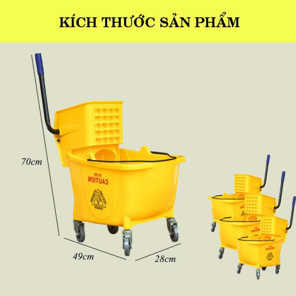 Kích thước của xe vắt móp 1 xô