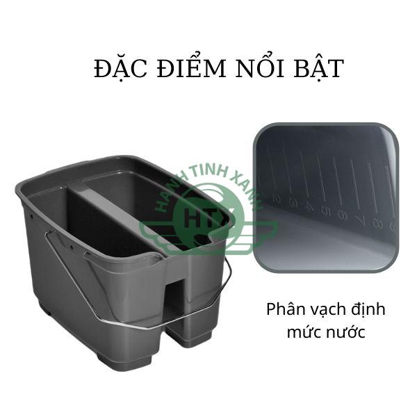 Thiết kế vạch phân định mức nước bên trong xô đựng 2 ngăn