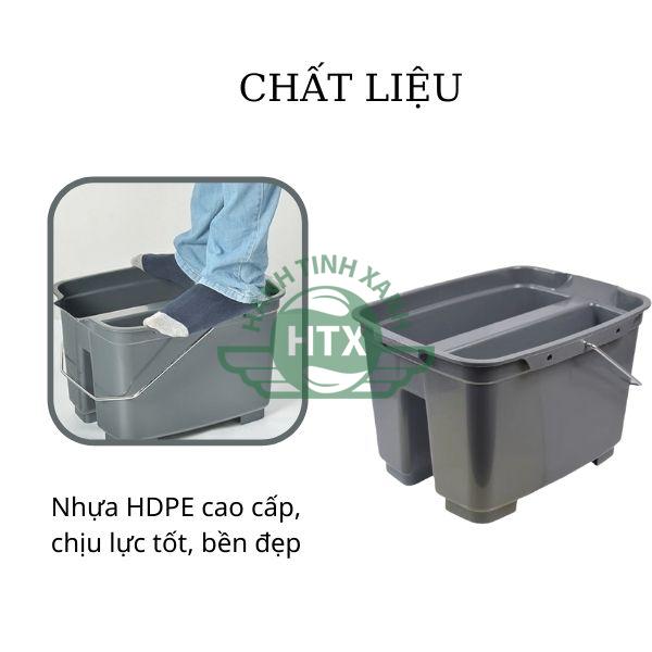 Xô lau kính được làm từ chất liệu nhựa HDPE cao cấp, bền đẹp