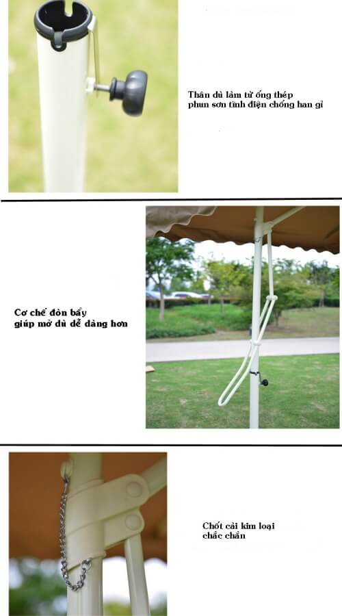 Thân dù gia công từ vật liệu cao cấp
