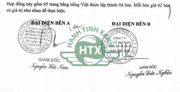 Hợp đồng được ký kết thành công dưới sự thống nhất của 2 bên