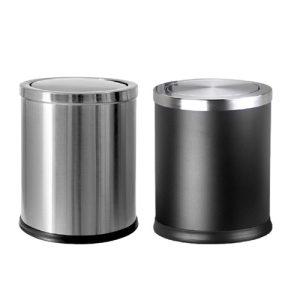 Thùng rác inox nắp lật nhỏ Ø25xH30cm