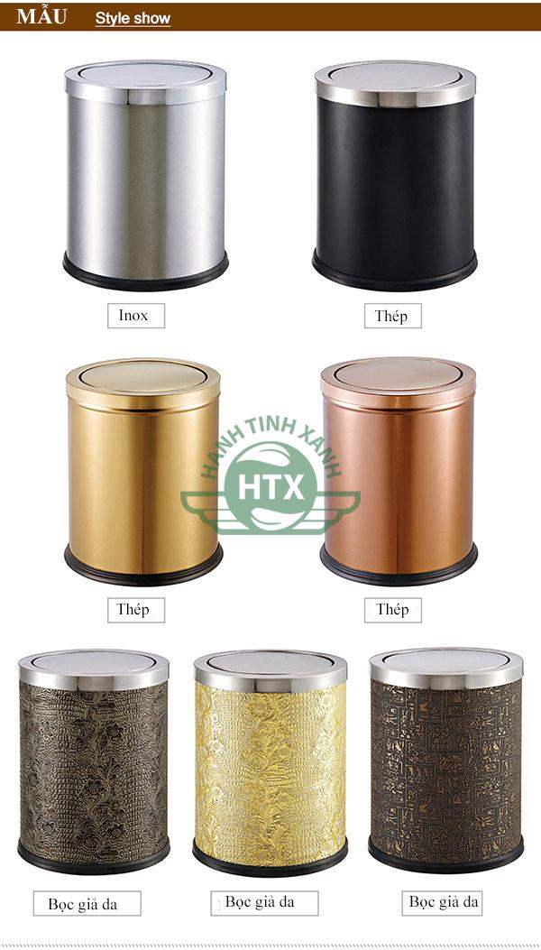 Thùng rác inox nắp lật nhỏ dùng cho văn phòng