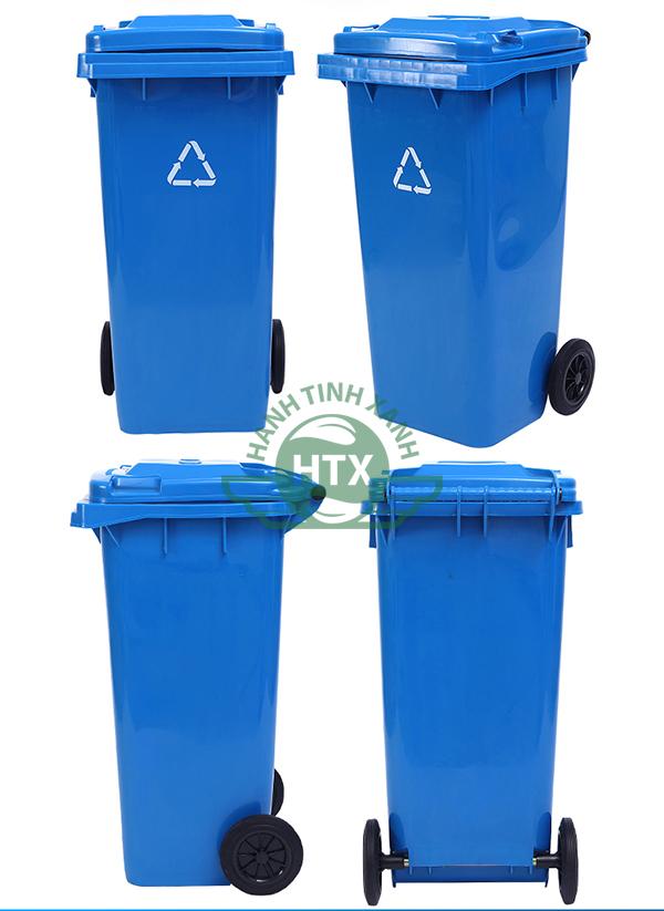 Thùng rác nhựa 120L màu xanh da trời