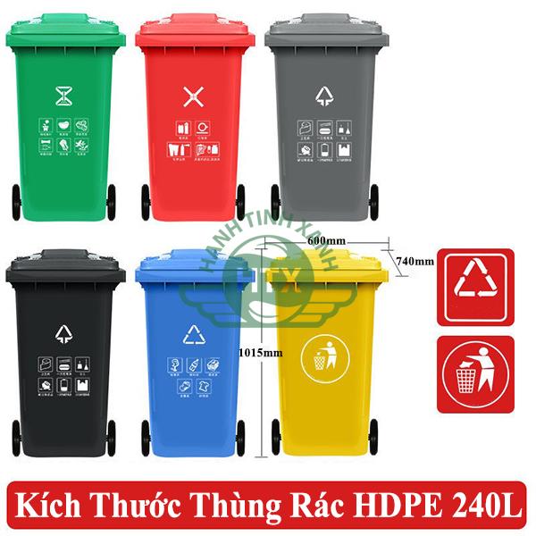 Thùng rác nhựa 240 lít HDPE