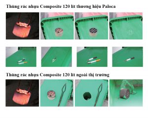 Thùng rác nhựa composite 120L xanh lá