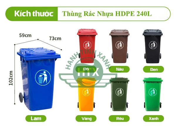 THùng rác nhựa hdpe 240l