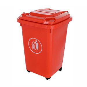 Thùng rác nhựa HDPE 60 lít màu đỏ