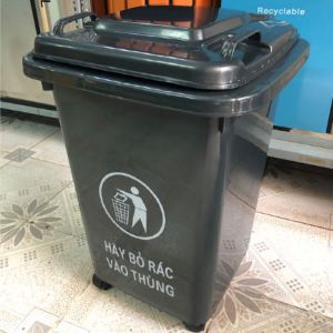 Thùng rác nhựa 60L màu đen