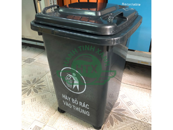 Thùng rác nhựa 60L màu đen