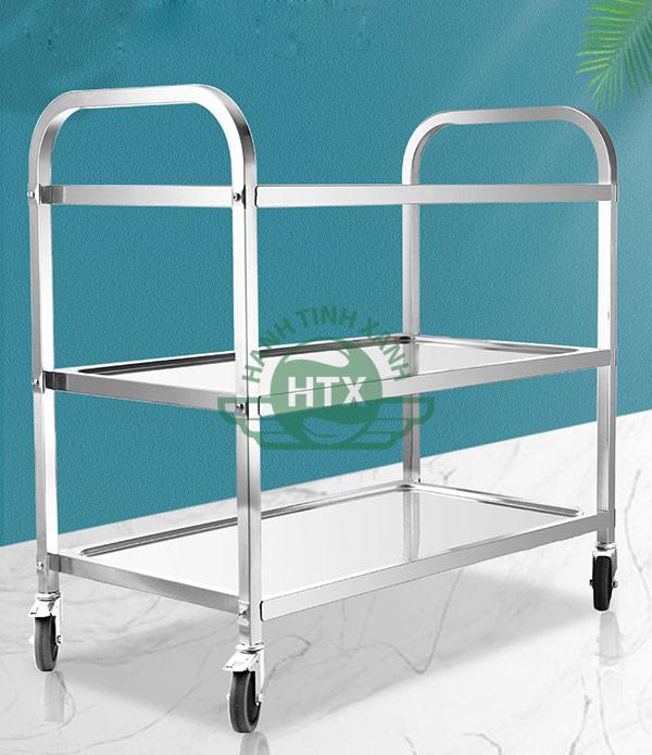 Xe đẩy bằng inox kết cấu 3 tầng