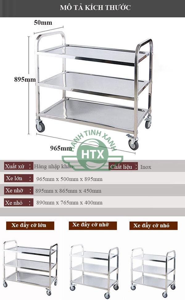 Tham khảo kích thước xe đẩy inox